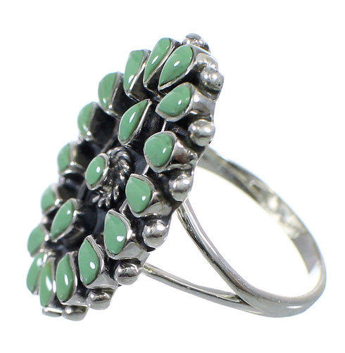 Genuine Sterling Silver Turquoise Needlepoint Ring Size 5 FX92791